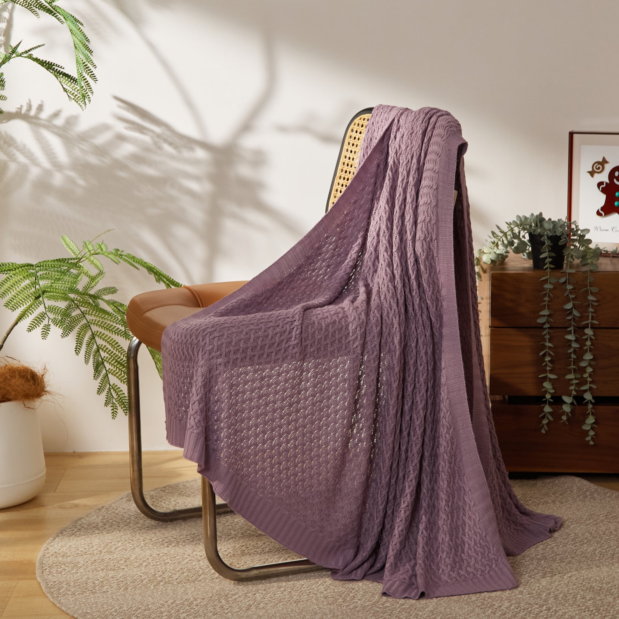 Bamboo Knitted Throw Blanket Alma Home